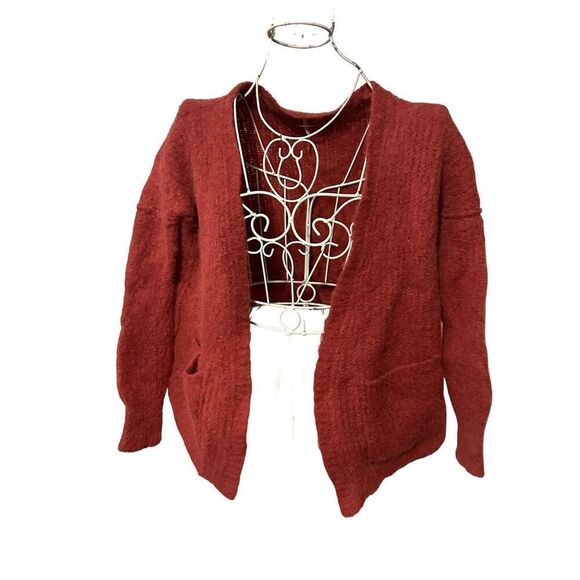 Nice Vintage Free People Red Weekend Getaway Alpaca Blend Cardigan  Women's Size - Picture 1 of 7